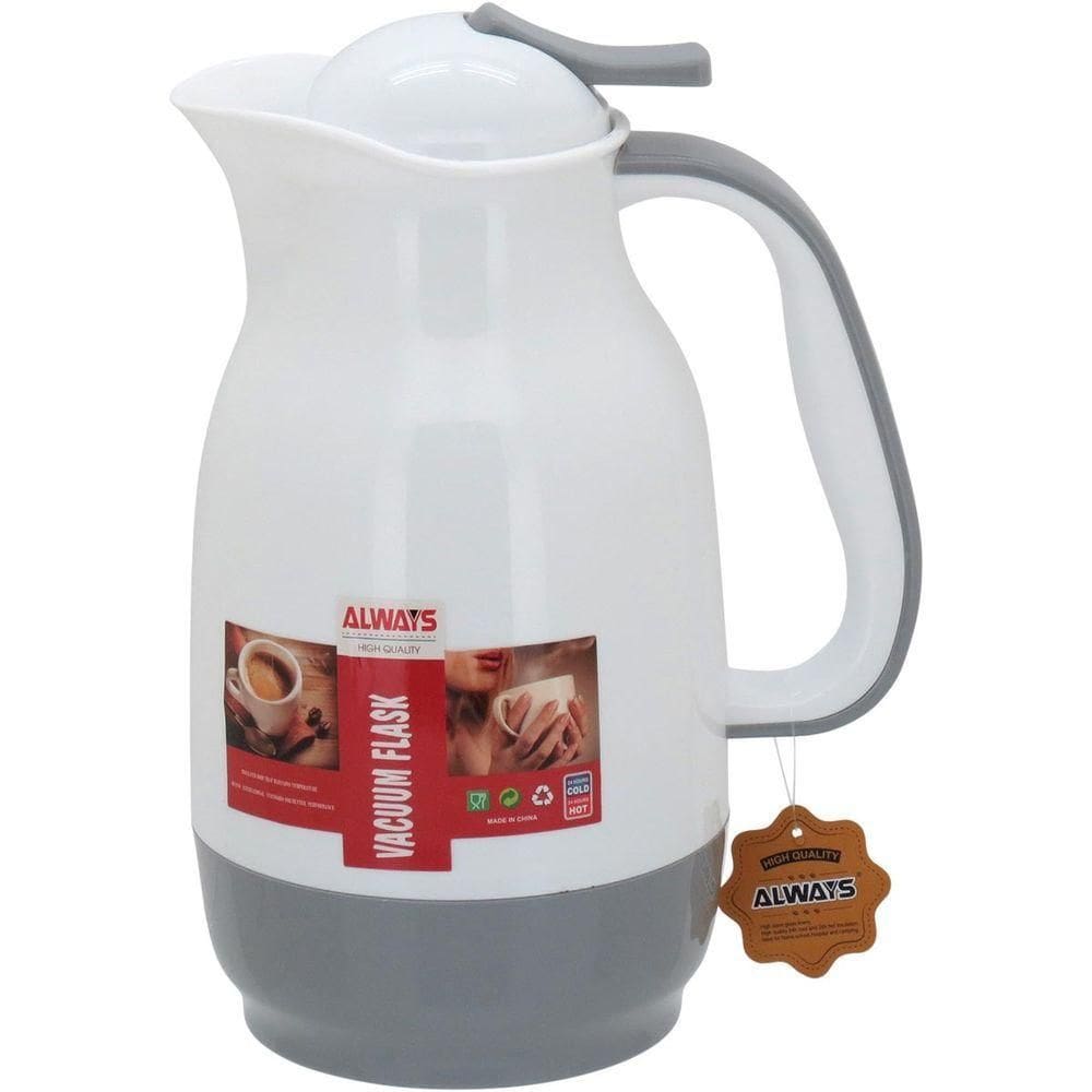 Alwa Garrafa Térmica 26X18X13Cm 1L Plástico Cinza Ampola Vidro