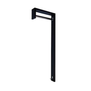 Cabideiro De Parede "j" Arara Camiseiro Porta Bolsas Preto Laca