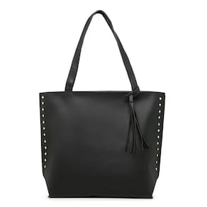 Bolsa Grande Sacola Feminino Com Zíper Detalhes Laterais E Alça De Ombro