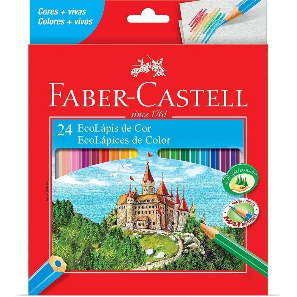 Lápis De Cor 24 Cores - Faber Castell Pacote C- 06 Un R:120124