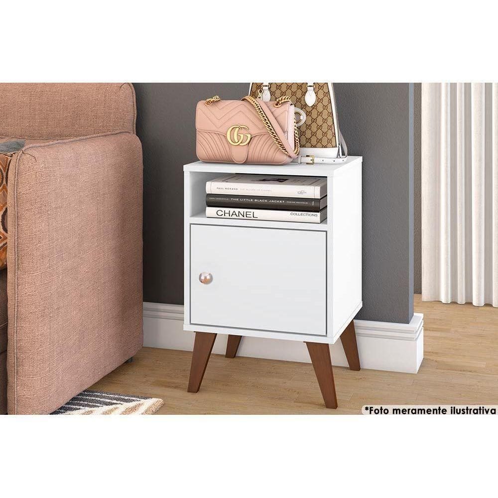 Mesa Cabeceira Rt3145 C/ 1 Porta Branco - Movelbento