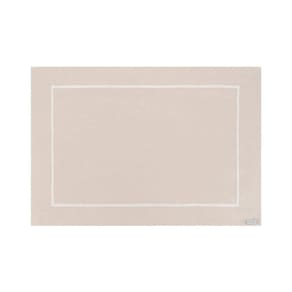 Lugar Americano Em Tecido Jacquard Barra Bordada 50x36cm Mameg Liso Bege
