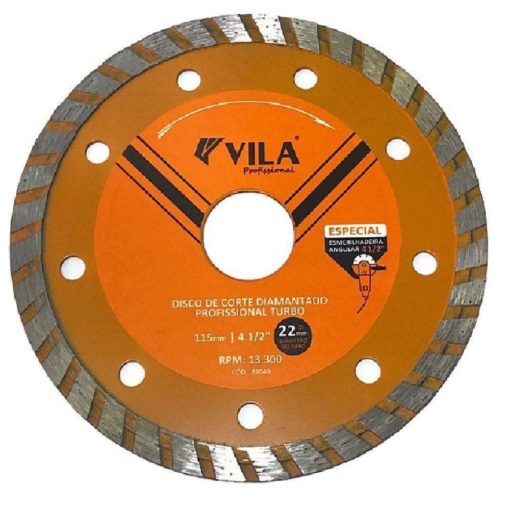Disco De Corte Diamantado Profissional Turbo 115x22mm - Vila