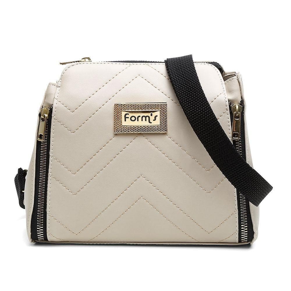 Bolsa Transversal Casual Feminino Com Zíperes E Detalhes Em Costuras