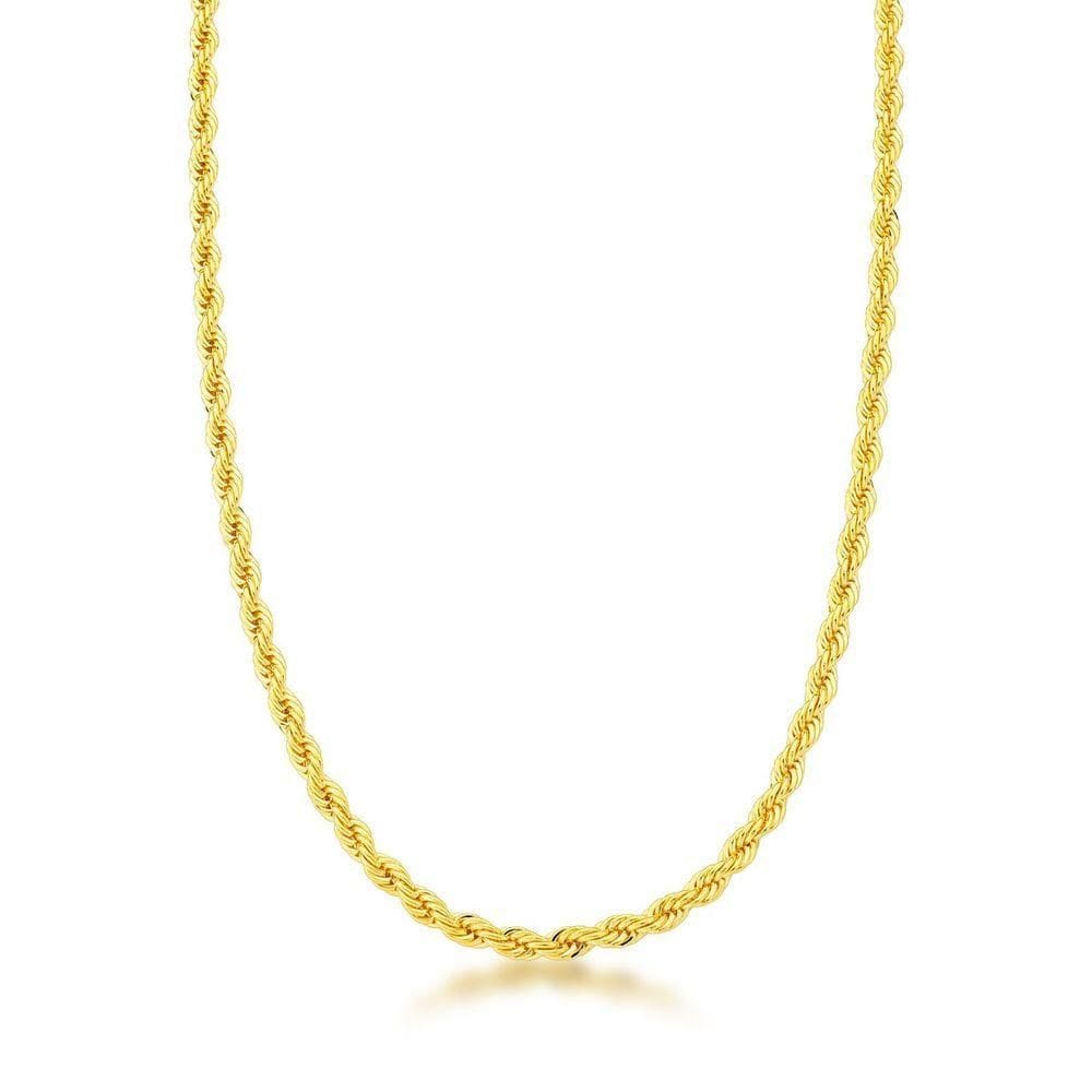 Corrente Cordão Baiano 3mm Banhada Ouro 18k - 40cm