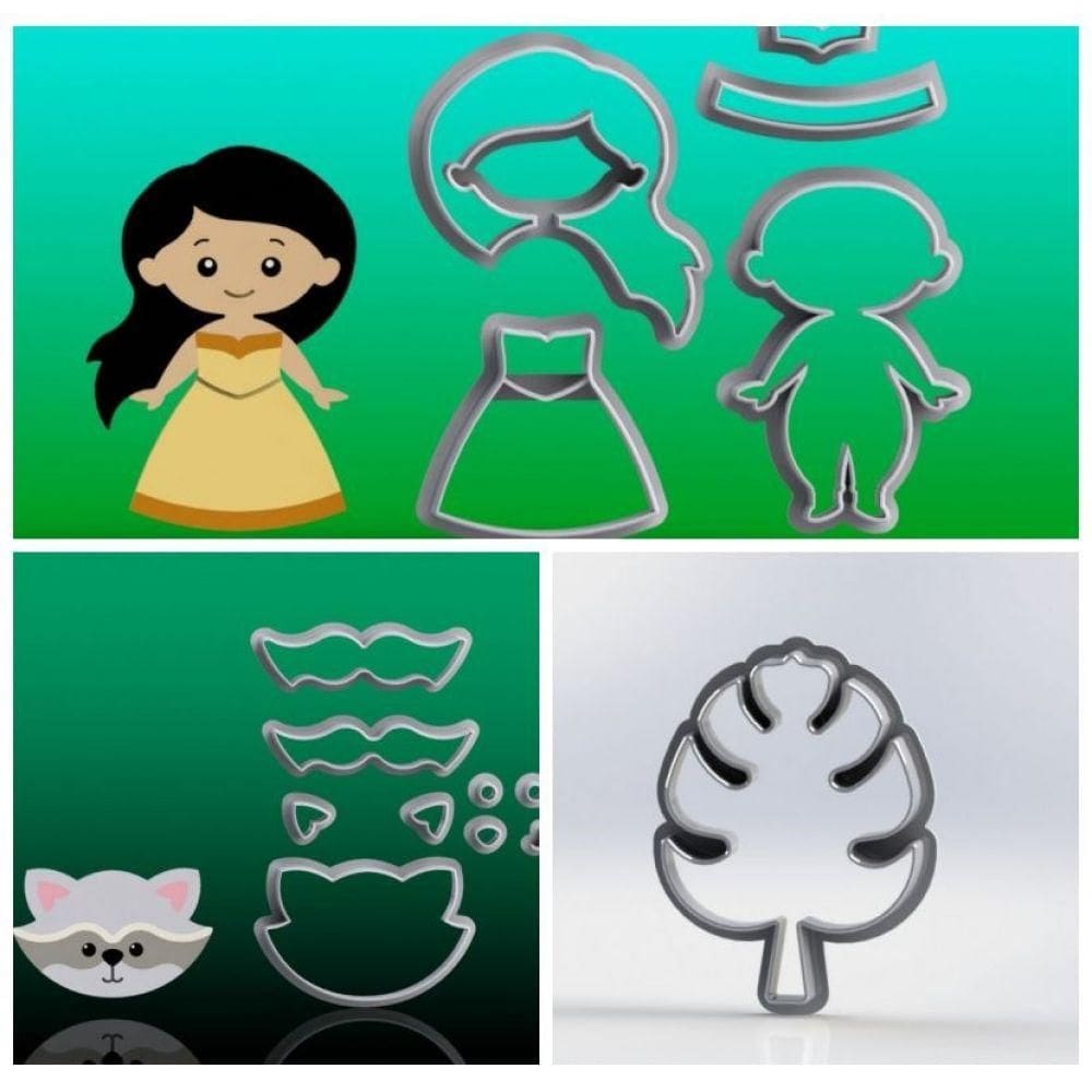 Cortador Kit Princesa Pocahontas Modular Tamanho 6cm