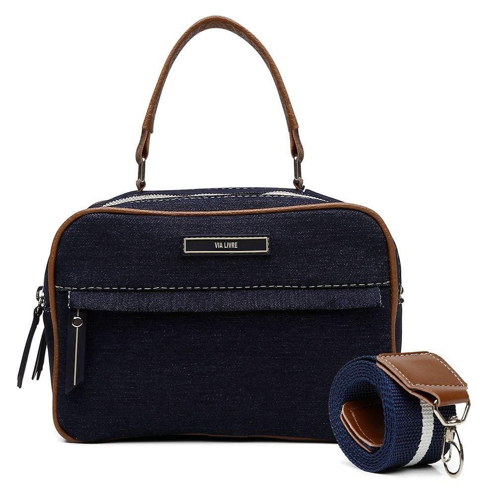 Bolsa Transversal Casual Feminino Com Zíperes Detalhe Costura E Alça Ajustavel