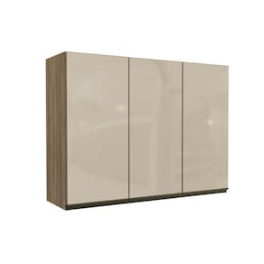 Armário Aéreo P/ Cozinha Maxxi G767 3 Portas De Vidro 120cm Nogal - Kappesberg
