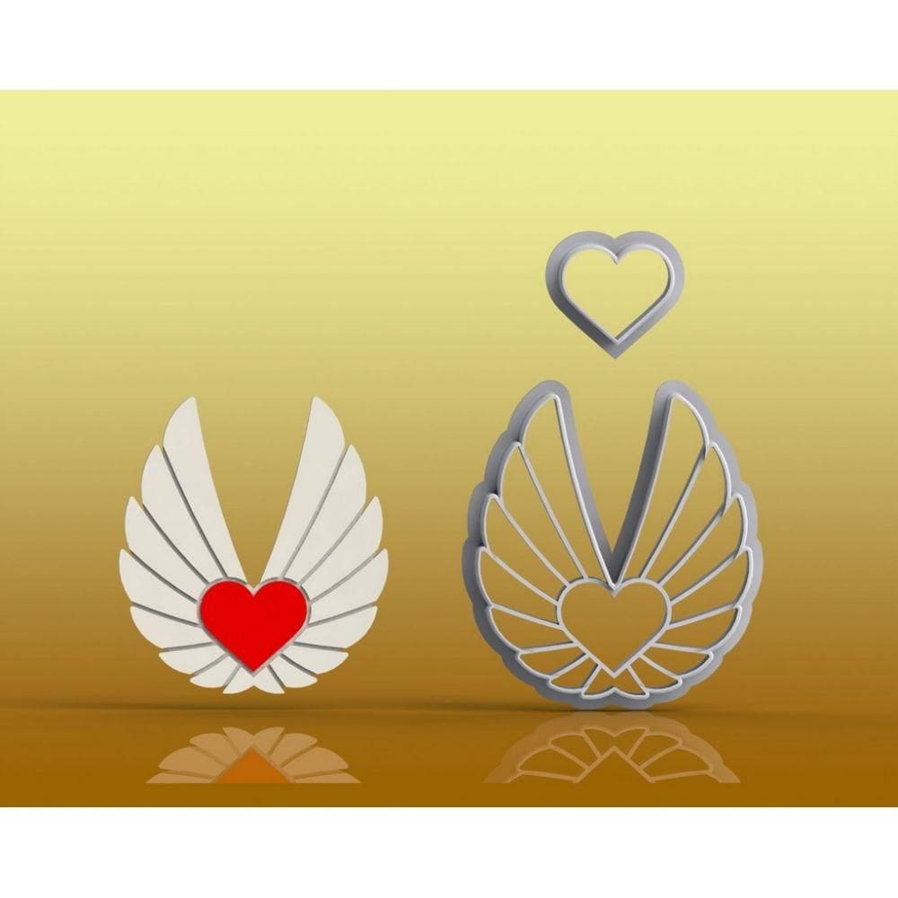 Cortador Coração Com Asas 6 Cm