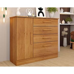 Cômoda Casal Chicago C/ 1 Porta E 4 Gavetas Cinamomo - Tcil Móveis