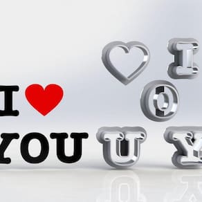 Cortador Dia Dos Namorados I Love You Tamanho 7cm