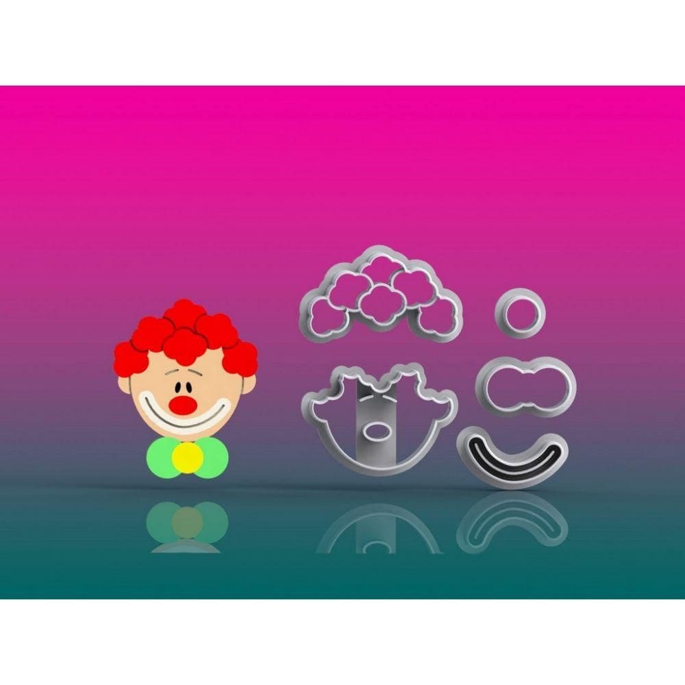 Cortador Circo Palhaço Rosto Modular Tamanho 5cm