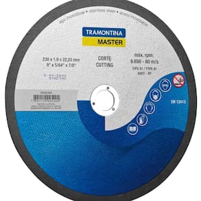 Disco De Corte Fino 9´´ Para Inox E Materiais Endurecidos
