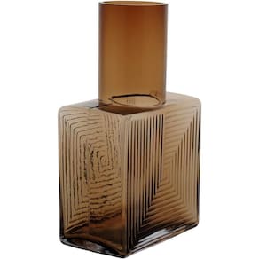 Sanvictor Garrafa Decorativa 23X14X8Cm Vidro Âmbar