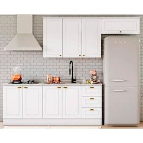 Cozinha Completa Americana (2 Aéreos, 2 Balcões, 1 Complemento) 5 Peças Branco - Henn