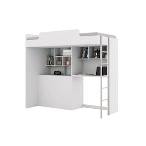 Beliche Multifuncional Office New (cama+escrivaninha De Cpu+baú+nicho+prateleiras) Branco