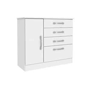 Cômoda Casal Chicago C/ 1 Porta E 4 Gavetas Branco/neve - Tcil Móveis