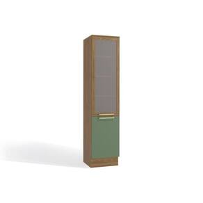 Paneleiro De Cozinha Botanic M626 C/ 2 Portas C/ 1 Tela 50cm Nogueira/verde Oliva - Kappesberg
