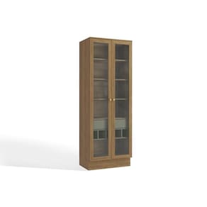Cristaleira Botanic M628 C/ 2 Portas Vidro E 1 Gaveta 50cm Nogueira/verde Oliva - Kappesberg