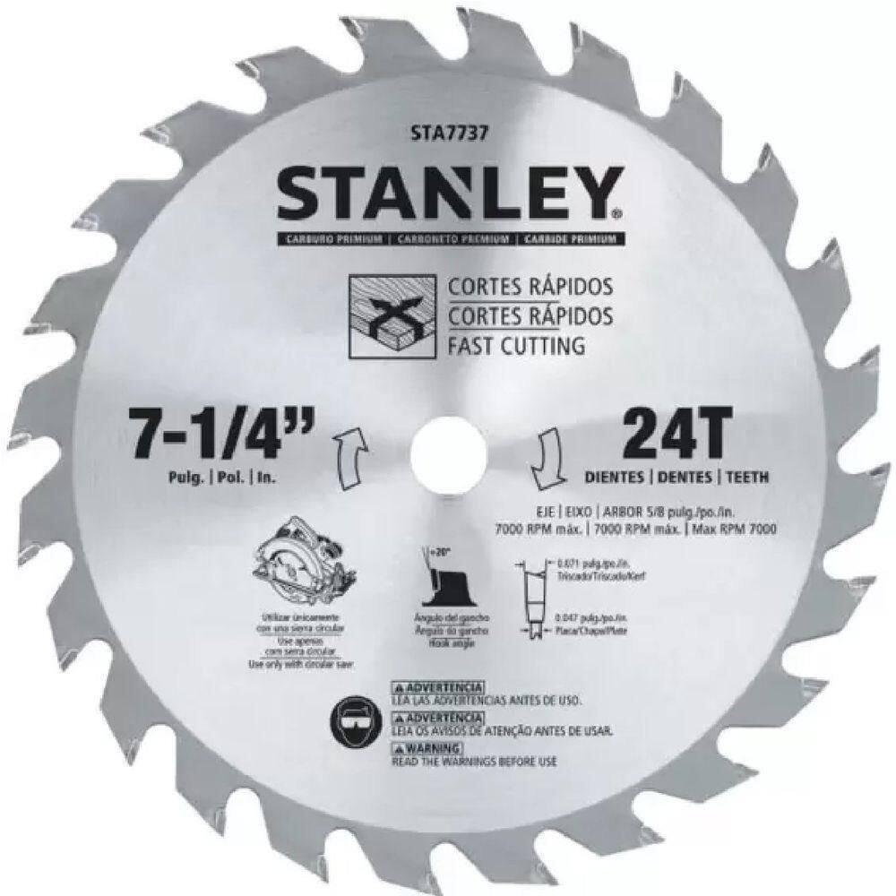 Disco De Serra Circular 7-1/4\`\` C/ 24 Dentes - Stanley