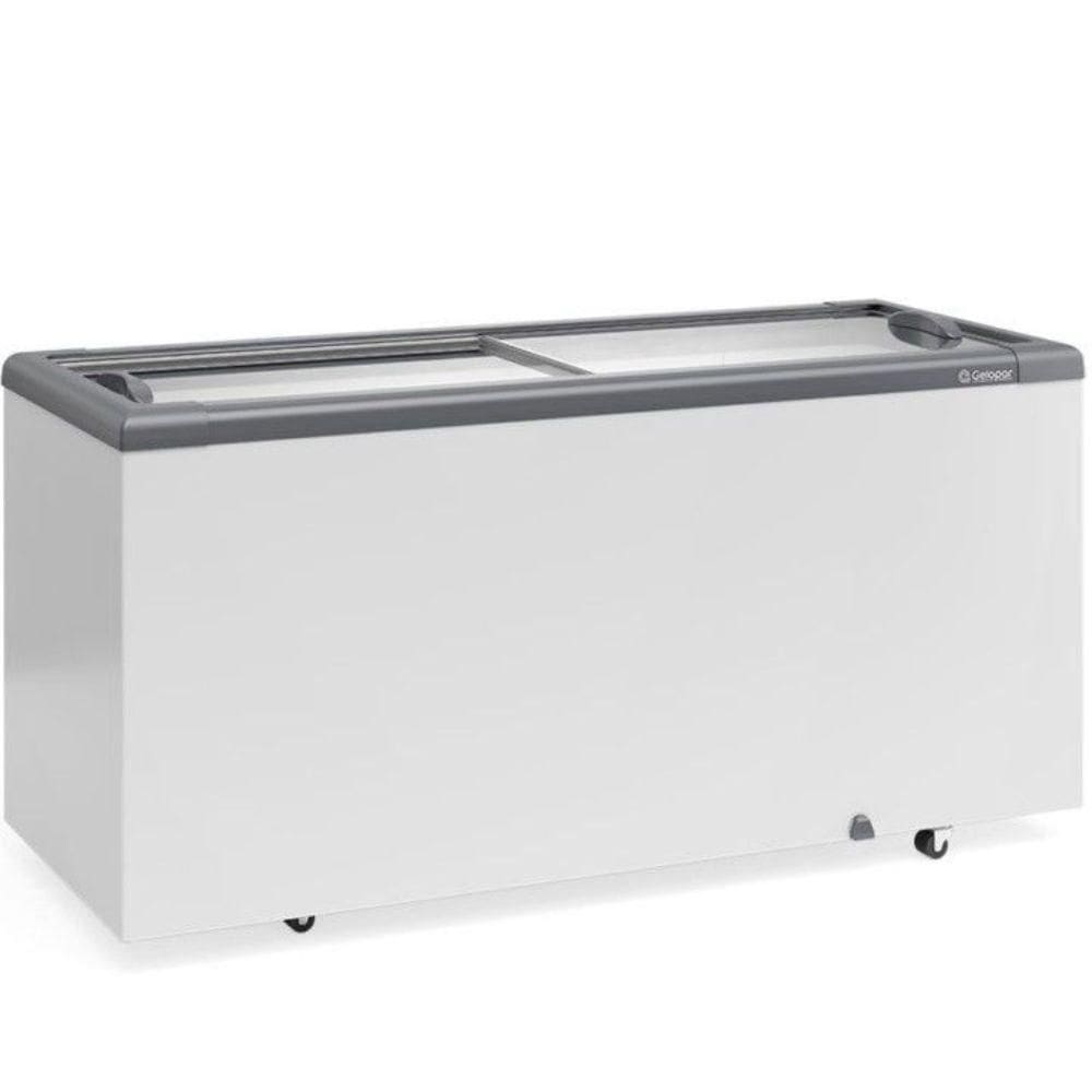 Freezer Plano Vidro Reto Deslizante Ghd500 Gelopar Expositor 500 Litros Cinza 220v