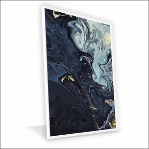 Quadro Marmorizado Chique Canvas Sem Vidro Tamanho-moldura 70x50 Caixa Cor Branca