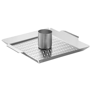 Grelha Aço Inox Tramontina Para Frango Com Recipiente Para Temperos