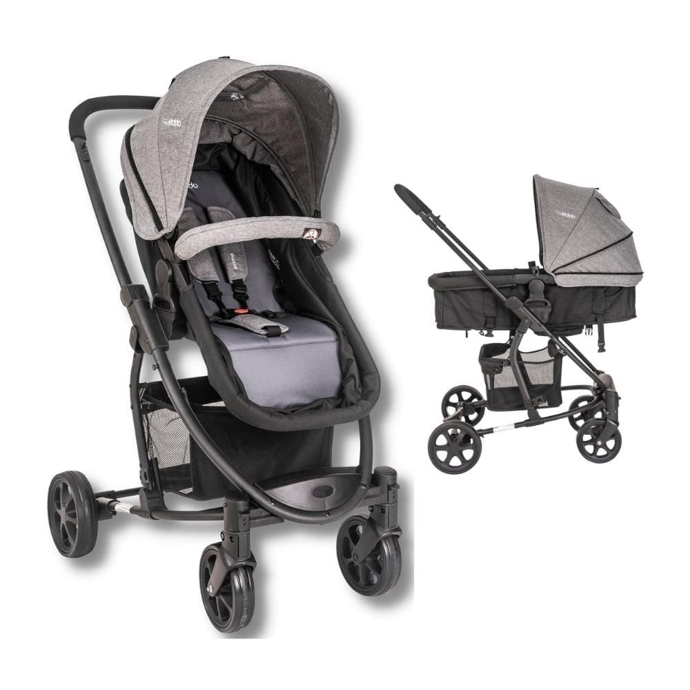 Carrinho Prima Melange Grafite (C/ Adaptador) - Kiddo