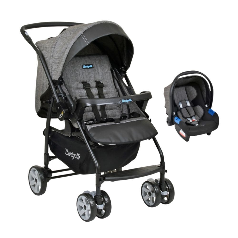 Carrinho Rio K + Cadeira Touring X Mesclado Preto - Burigotto