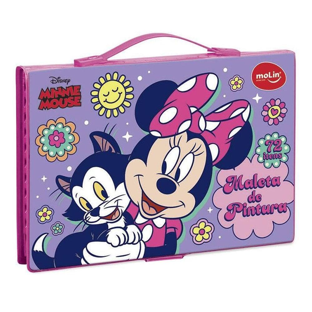 Estojo Maleta de Pintura Infantil Minnie 72 Peças Rosa - Molin