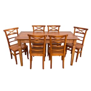 Mesa de Jantar Madeira de Demolição 1.60 x 0.80 com 06 Cadeiras ABC Sudeste Rústico