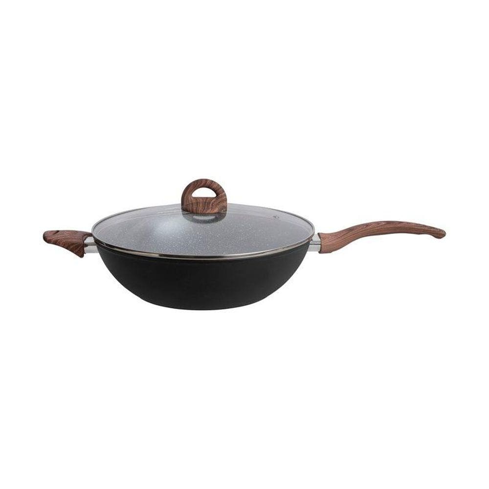 Frigideira Wok Jungle Black 32 Cm 5,2 L Mde Home Style By Tognana:Preto