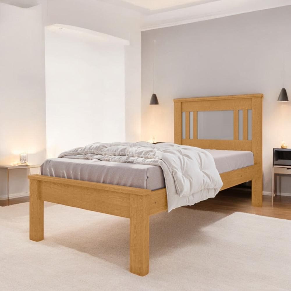 Cama Solteiro Aconchegante Sophia Naturalle e Off White