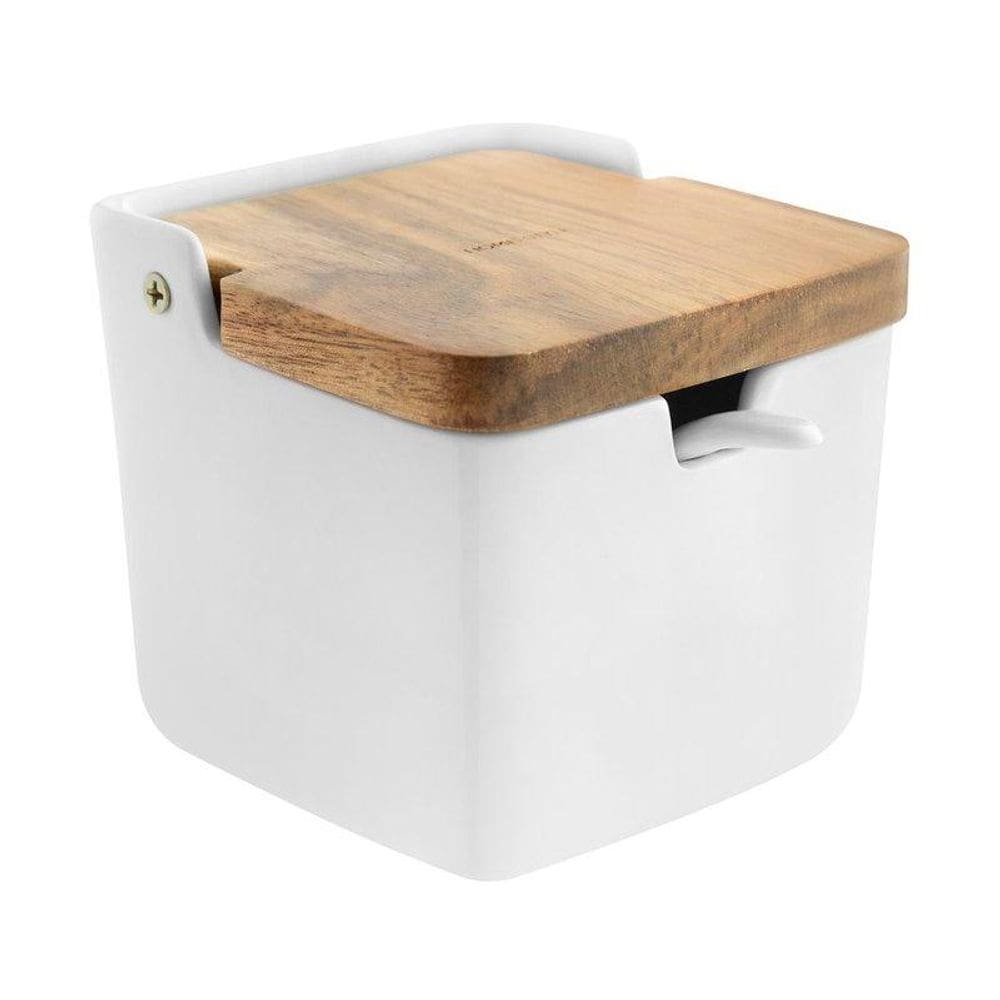 Saleiro Com Colher Acacia Linn 300 Ml Neu Home Style
