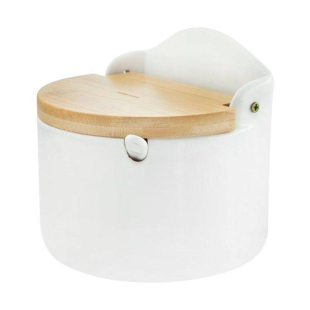 Saleiro Redondo Com Colher Bambus Linn 700 Ml Neu Home Style