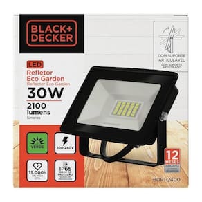 Refletor Led Eco Garden Verde 100-240v 30w 2100 Lúmens Ip65 Black+decker