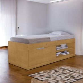 Cama Box Solteiro com Sapateira Vanessa Naturalle