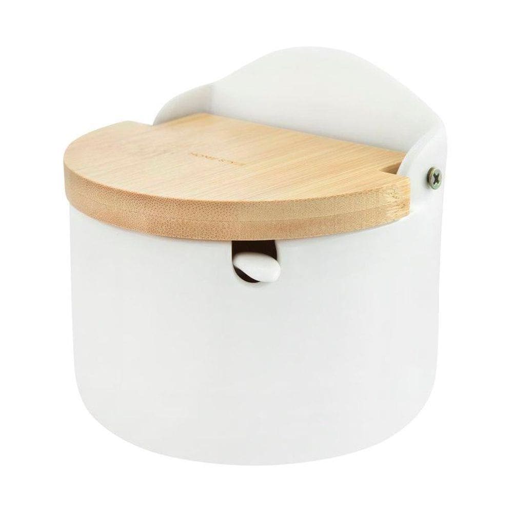 Saleiro Redondo Com Colher Bambus Linn 300 Ml Neu Home Style