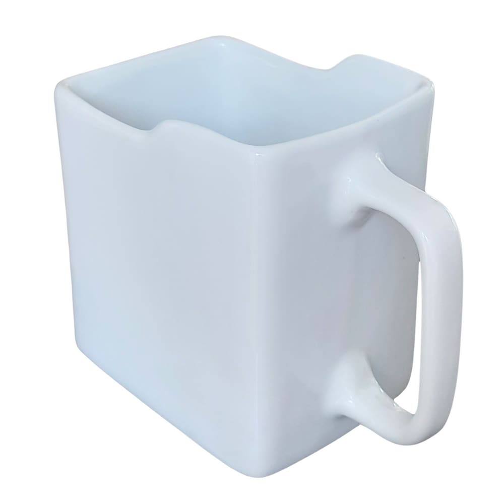 Suporte Porta Leite Caixinha Retangular -Porcelana Branca(2)