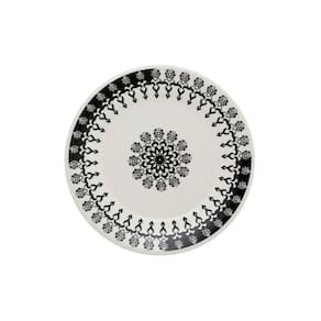 Prato de Sobremesa Cerâmica Estampa Donna Folk 18cm 1un - Biona 061394