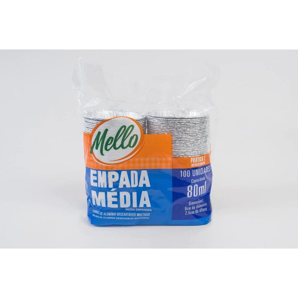 Kit C/1 Pct Forma De Aluminio Empada Media 80 Ml. C/100 Un.