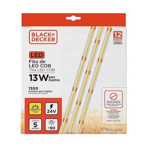 Fita Led Cob 24v 2700k 13w 8 Mm Fita 5 Metros Irc 90 Black+decker