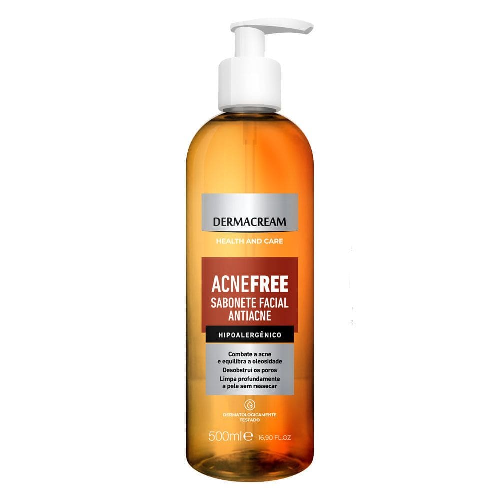 Sabonete Facial Dermacream Acnefree 500ml