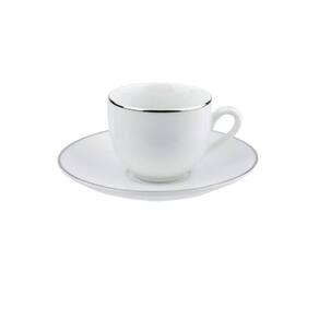 Xícara De Chá Em Porcelana Legacy Silver 220ml L?hermitage Branca