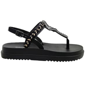 Sandália Feminina Casual Dia a Dia com Pedrarias Flatform Dakota Y7834