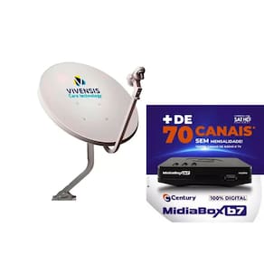 Recepitor Digital HD da Century Midia B7 com  Antena Parabólica 60cm
