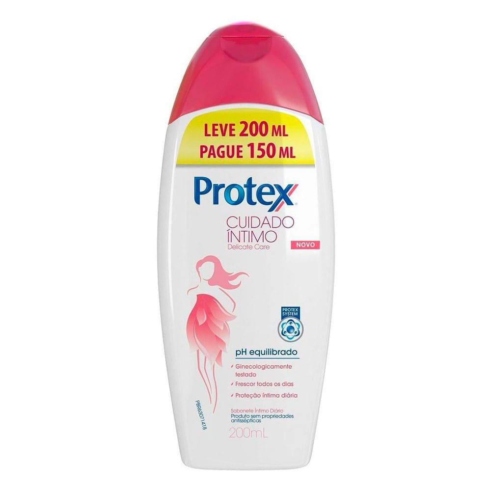 Sabonete Íntimo Protex Cuidado íntimo Delicate Care Leve 200ml Pague 150ml