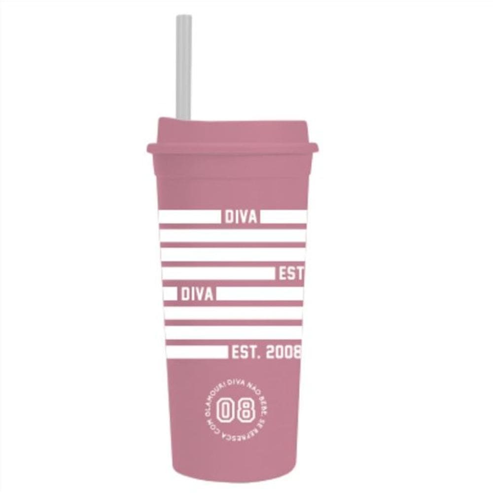 Copo Canudo Slim 650ml - Diva College
