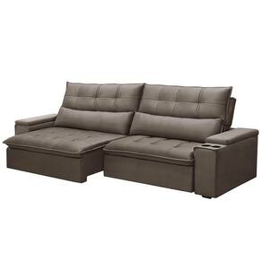 Sofá Retrátil Reclinável 3 Lugares 250Cm Moritz F05 Veludo Castor