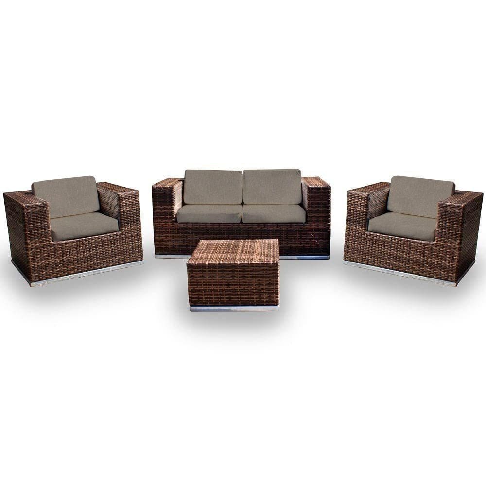 Conjunto De Sofá Quadrado 1 Sofá+ 2 Poltronas +1 Mesa Centro
